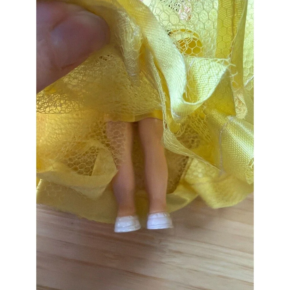Vintage Sleep Eye Doll Yellow‎ Tulle Dress Brunette Hard Plastic 6.5